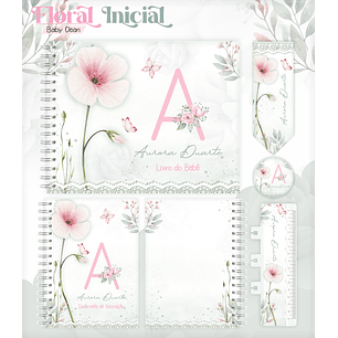 Arquivo Combo Encadernação Baby Jardim Floral Delicado Alfabeto