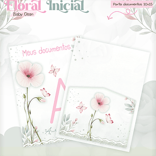 Arquivo Combo Encadernação Baby Jardim Floral Delicado Alfabeto