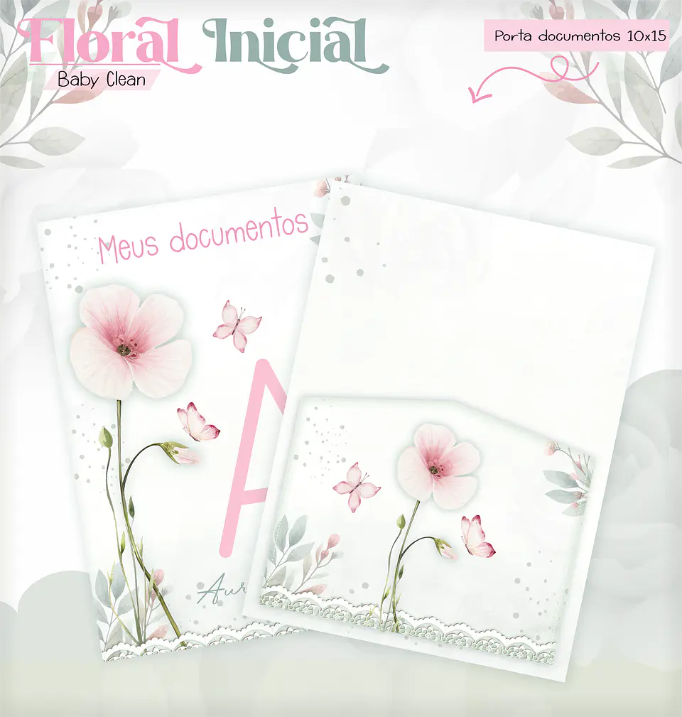 Arquivo Combo Encadernação Baby Jardim Floral Delicado Alfabeto 2