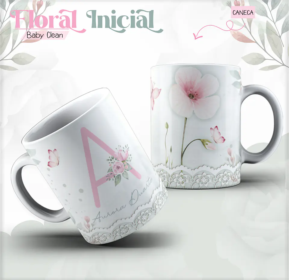 Arquivo Combo Encadernação Baby Jardim Floral Delicado Alfabeto 4