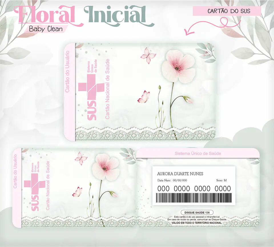 Arquivo Combo Encadernação Baby Jardim Floral Delicado Alfabeto 7