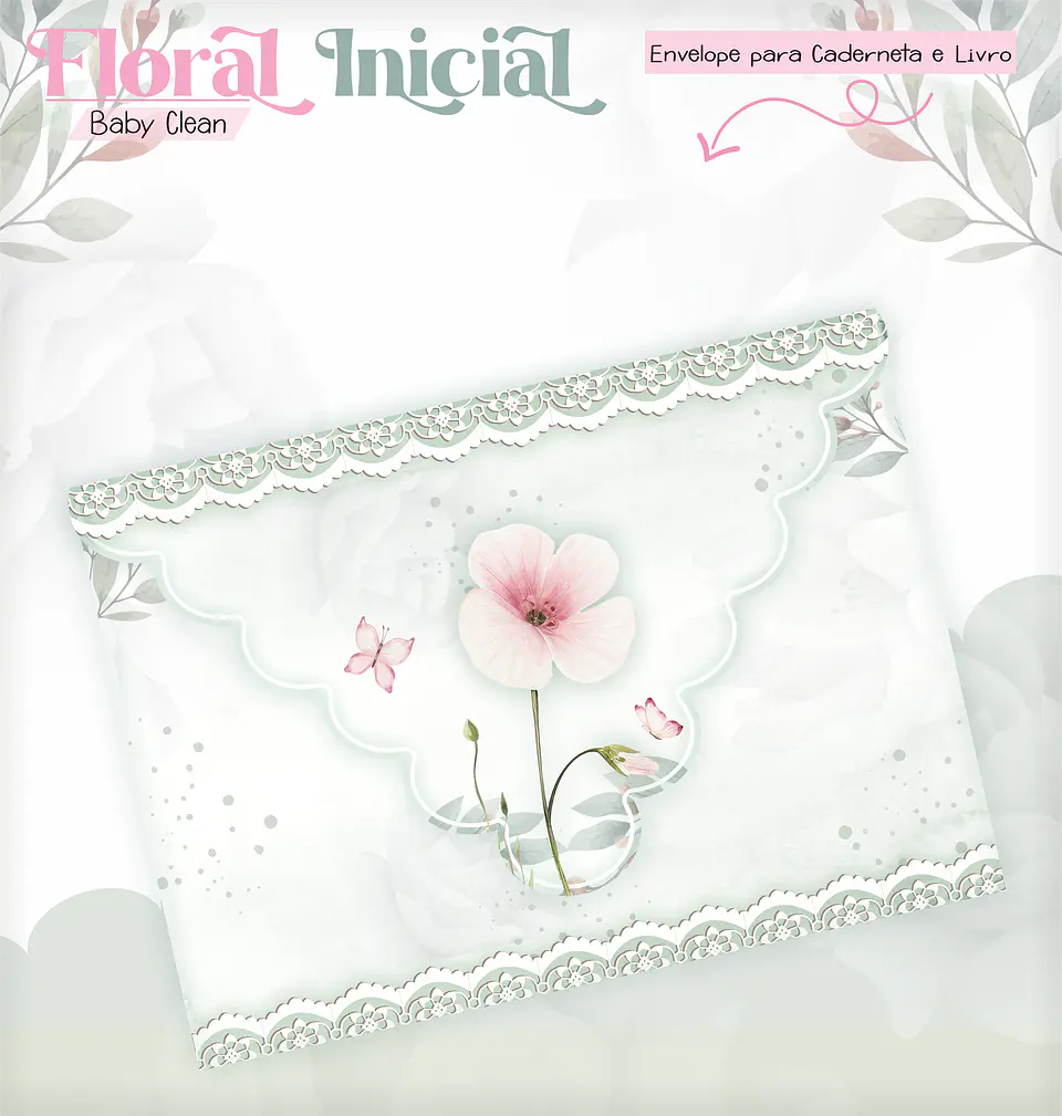 Arquivo Combo Encadernação Baby Jardim Floral Delicado Alfabeto 16
