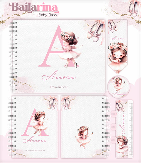 Arquivo Combo Encadernação Baby Bailarina Alfabeto