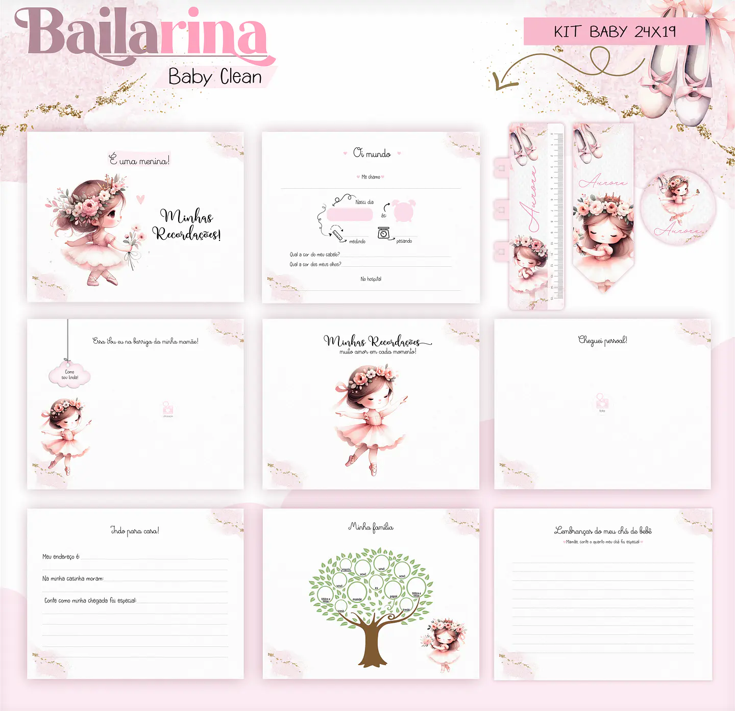 Arquivo Combo Encadernação Baby Bailarina Alfabeto 15