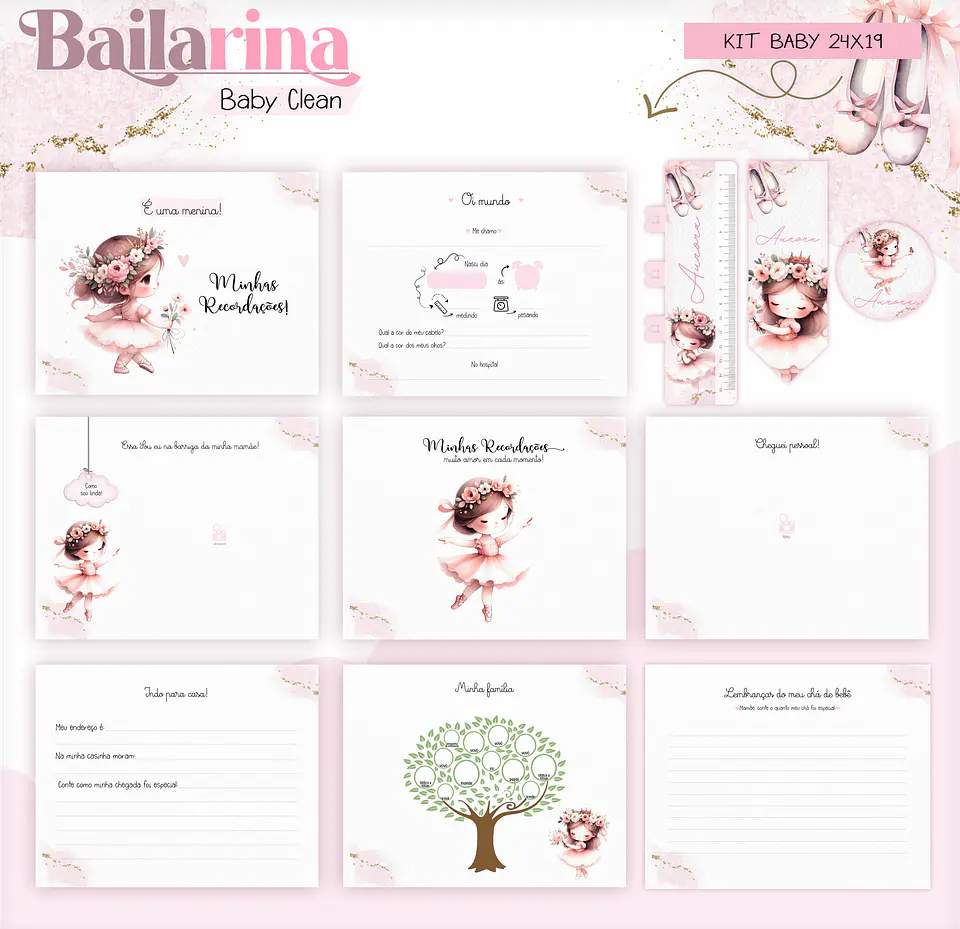 Arquivo Combo Encadernação Baby Bailarina Alfabeto 15