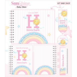 Arquivo Combo Encadernação Baby Sunshine Arco Iris Alfabeto