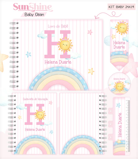 Arquivo Combo Encadernação Baby Sunshine Arco Iris Alfabeto