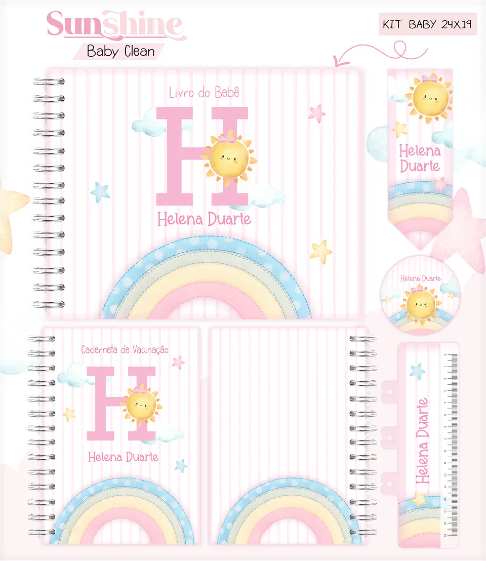 Arquivo Combo Encadernação Baby Sunshine Arco Iris Alfabeto 1