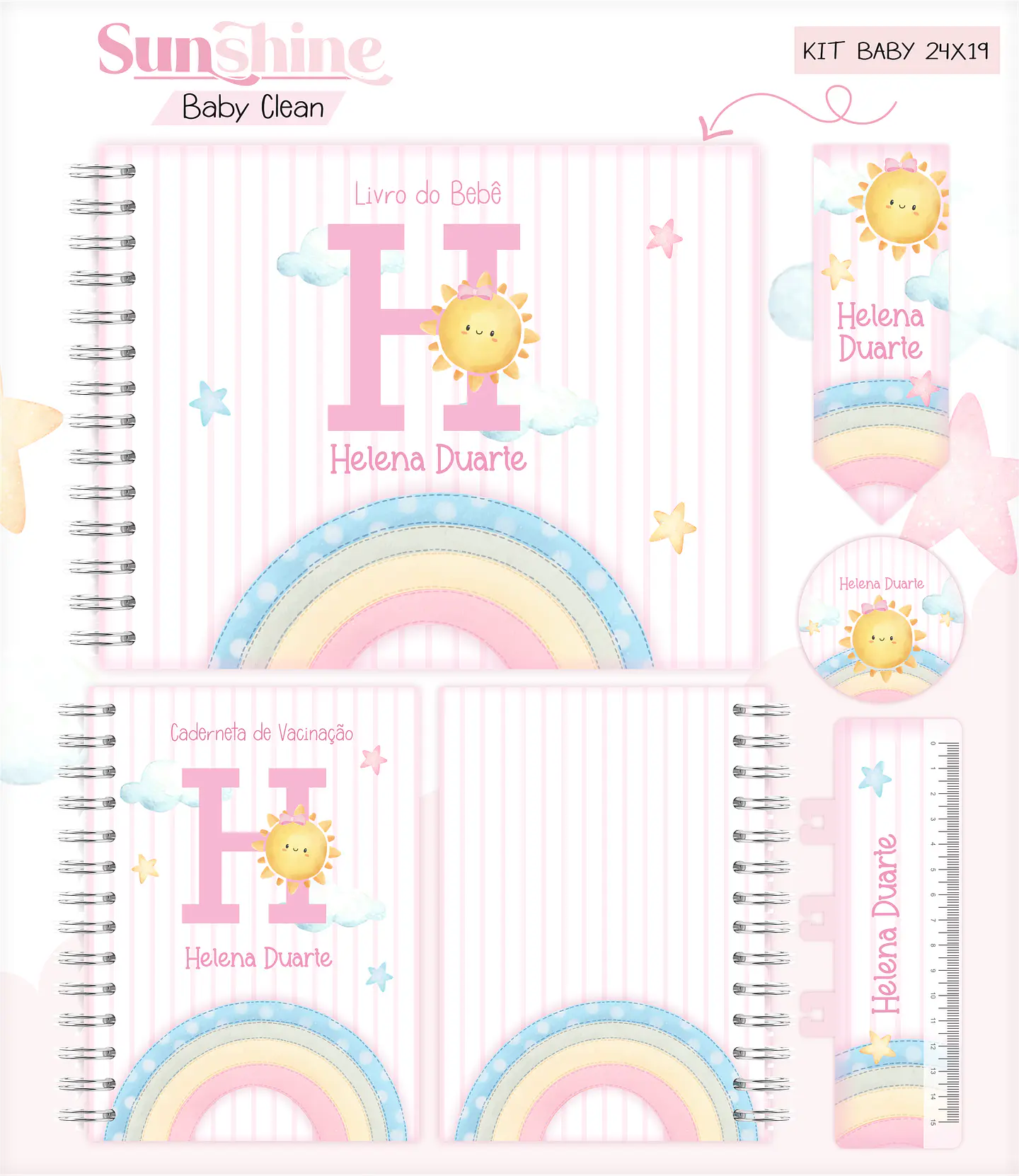 Arquivo Combo Encadernação Baby Sunshine Arco Iris Alfabeto 15