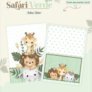 Arquivo Combo Encadernação Baby Safari Verde Alfabeto