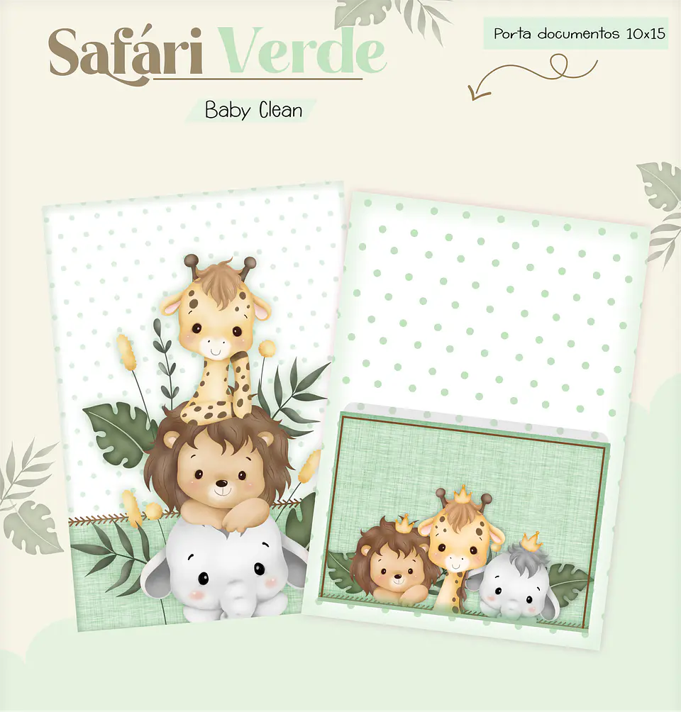Arquivo Combo Encadernação Baby Safari Verde Alfabeto 2