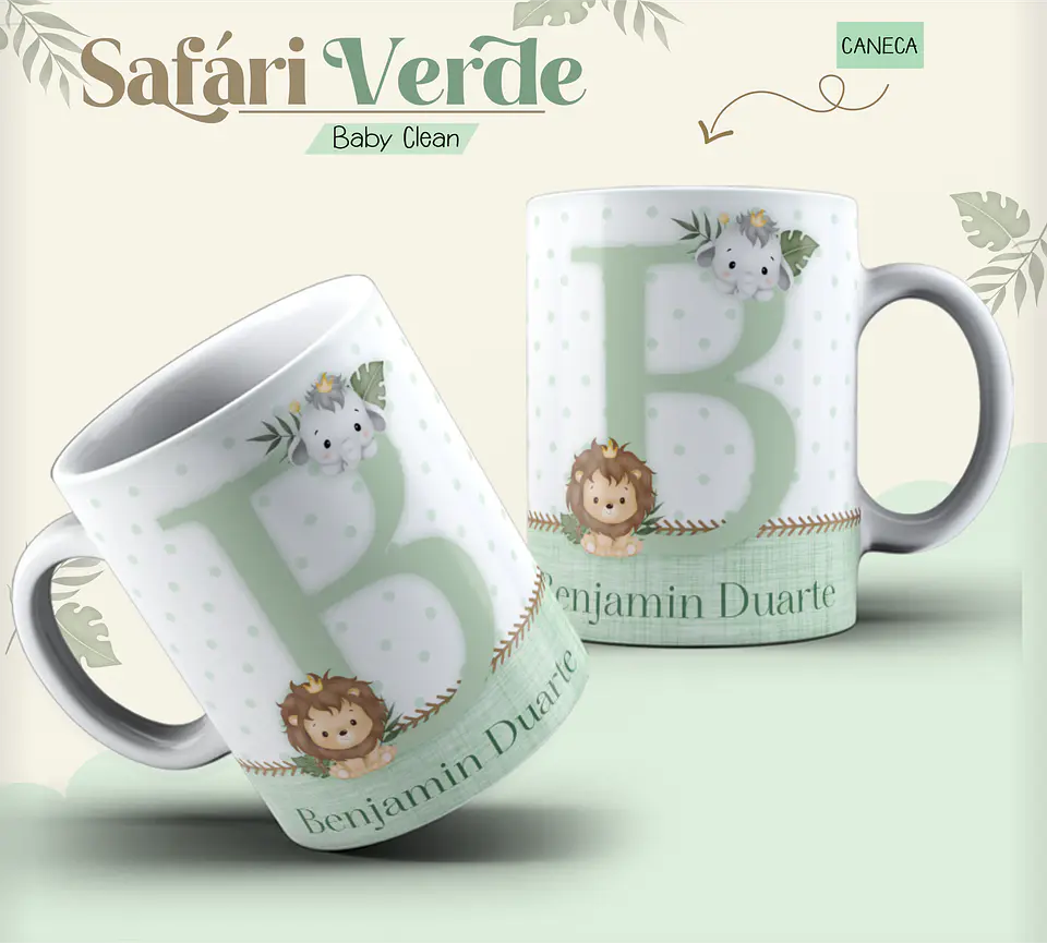 Arquivo Combo Encadernação Baby Safari Verde Alfabeto 4