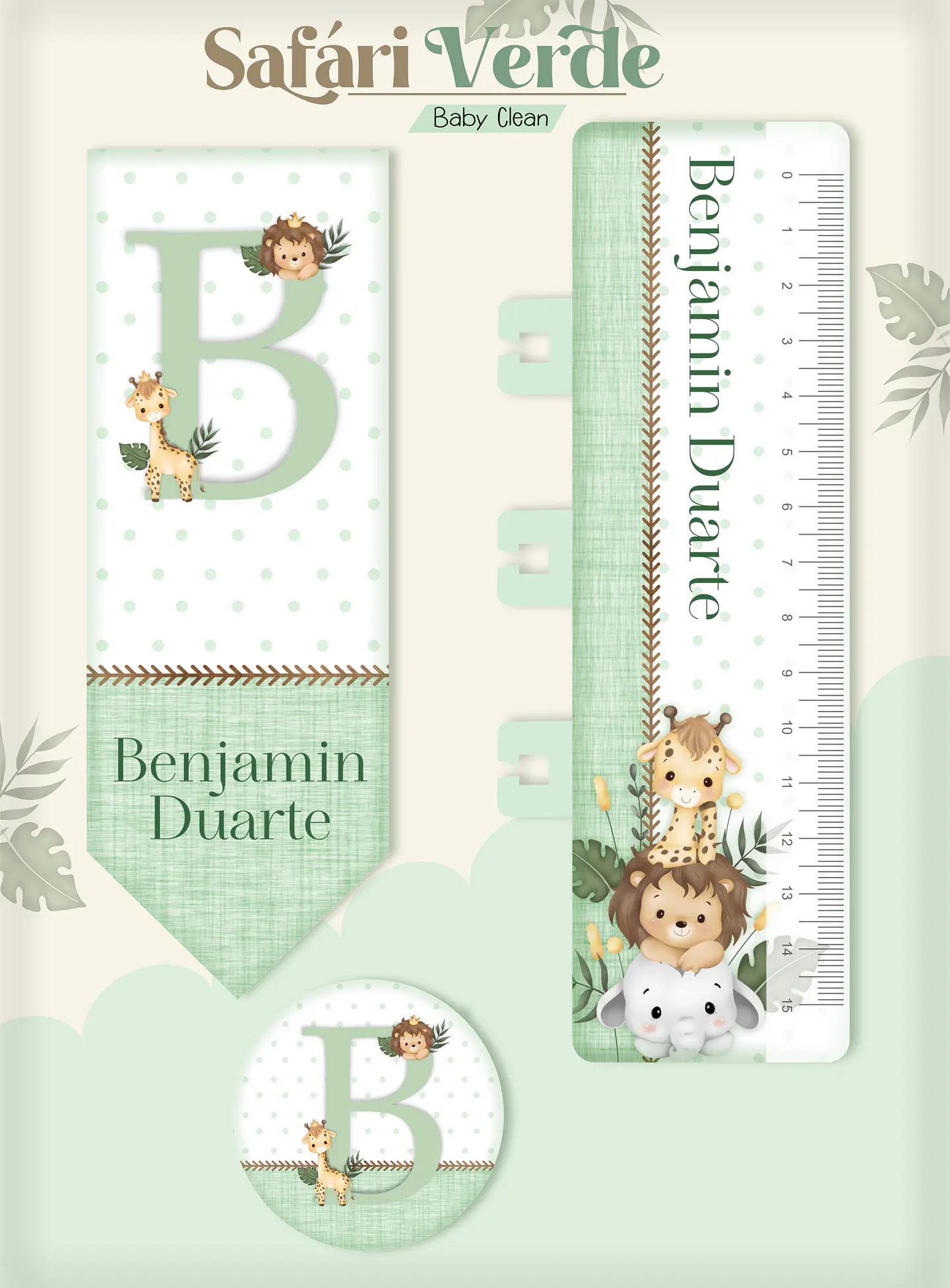 Arquivo Combo Encadernação Baby Safari Verde Alfabeto 5