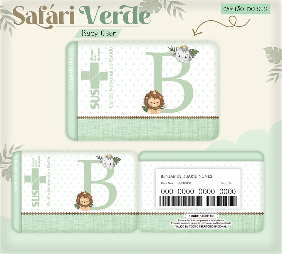 Arquivo Combo Encadernação Baby Safari Verde Alfabeto 7