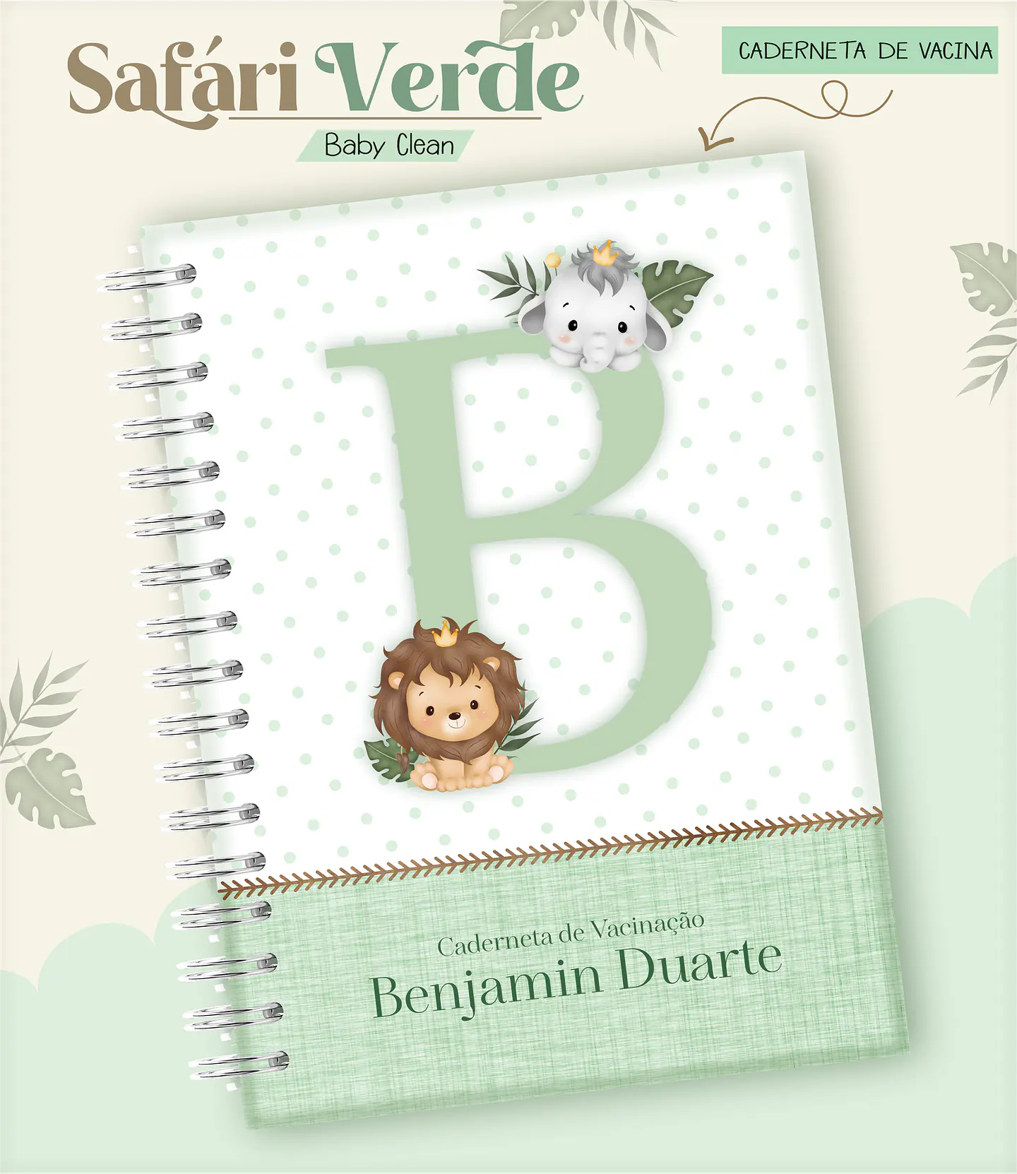 Arquivo Combo Encadernação Baby Safari Verde Alfabeto 9