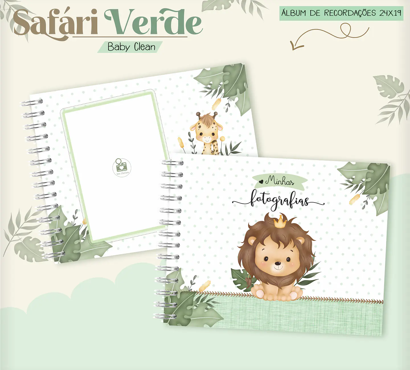 Arquivo Combo Encadernação Baby Safari Verde Alfabeto 10