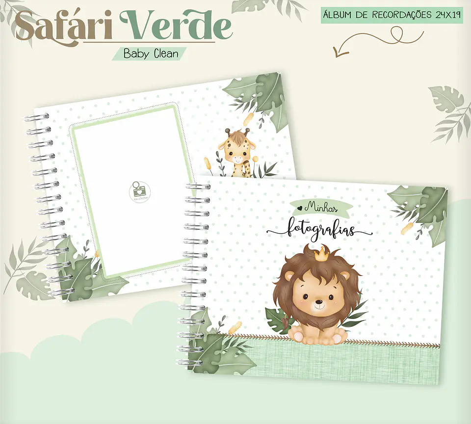 Arquivo Combo Encadernação Baby Safari Verde Alfabeto 10