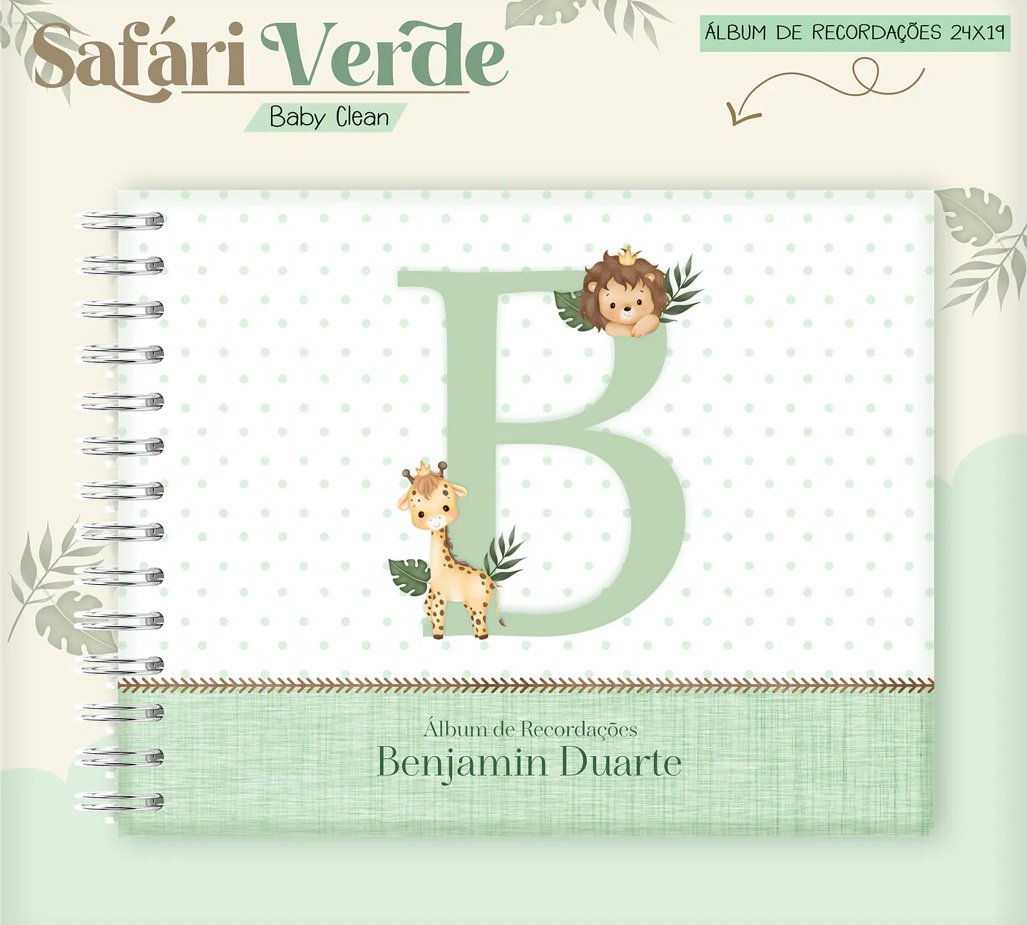 Arquivo Combo Encadernação Baby Safari Verde Alfabeto 11