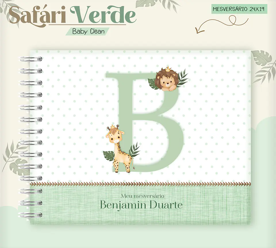 Arquivo Combo Encadernação Baby Safari Verde Alfabeto 13
