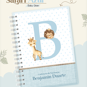 Arquivo Combo Encadernação Baby Safari Azul Alfabeto