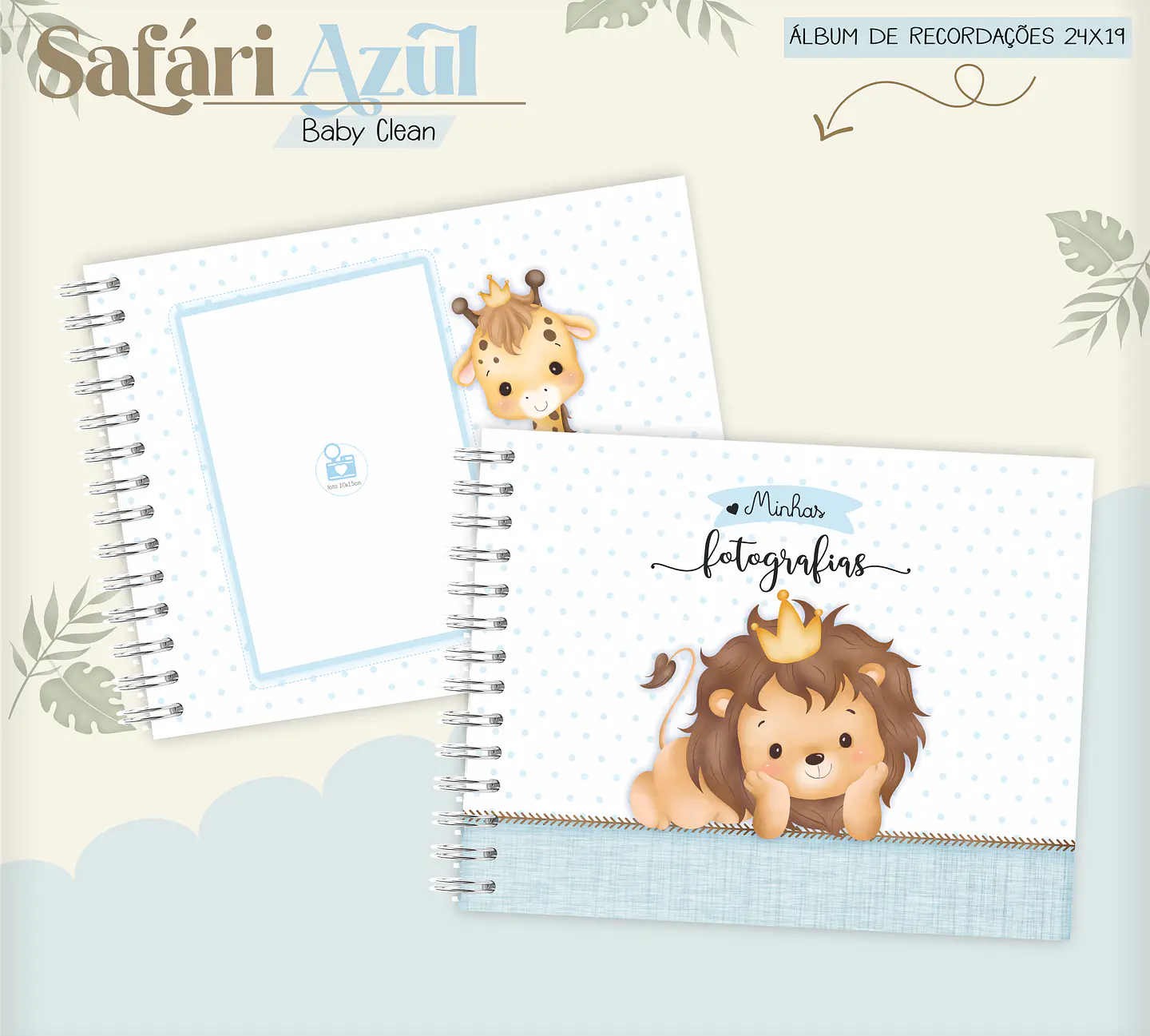 Arquivo Combo Encadernação Baby Safari Azul Alfabeto 3