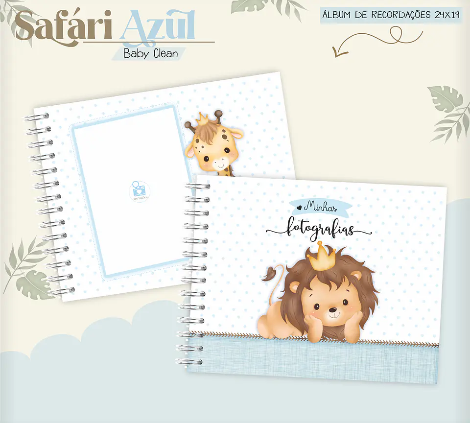 Arquivo Combo Encadernação Baby Safari Azul Alfabeto 3
