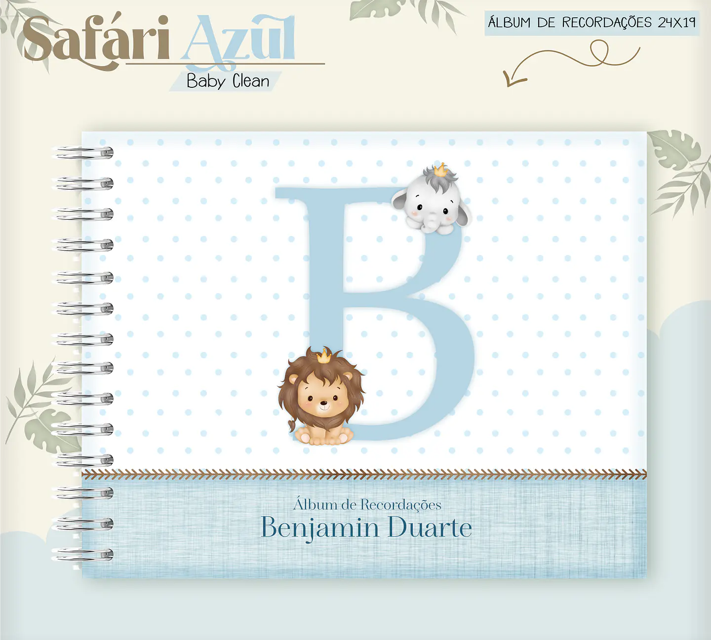 Arquivo Combo Encadernação Baby Safari Azul Alfabeto 4