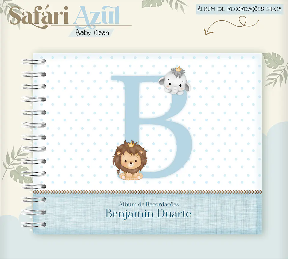 Arquivo Combo Encadernação Baby Safari Azul Alfabeto 4