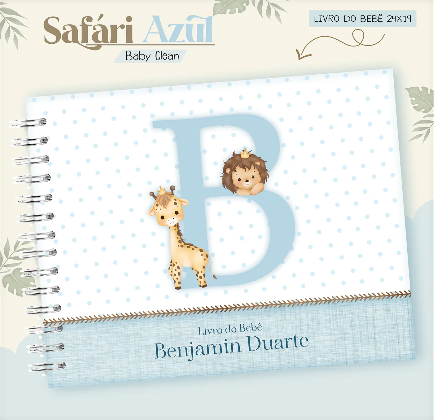 Arquivo Combo Encadernação Baby Safari Azul Alfabeto 8