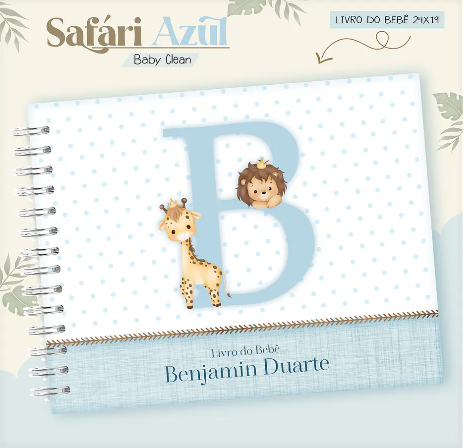 Arquivo Combo Encadernação Baby Safari Azul Alfabeto 8