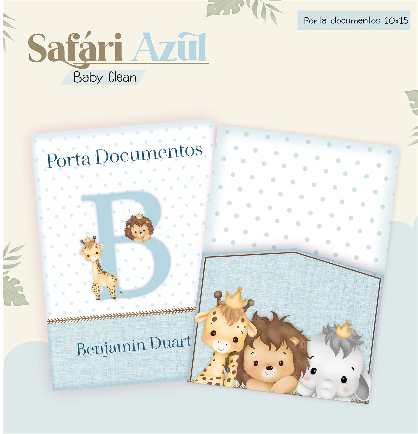 Arquivo Combo Encadernação Baby Safari Azul Alfabeto 9