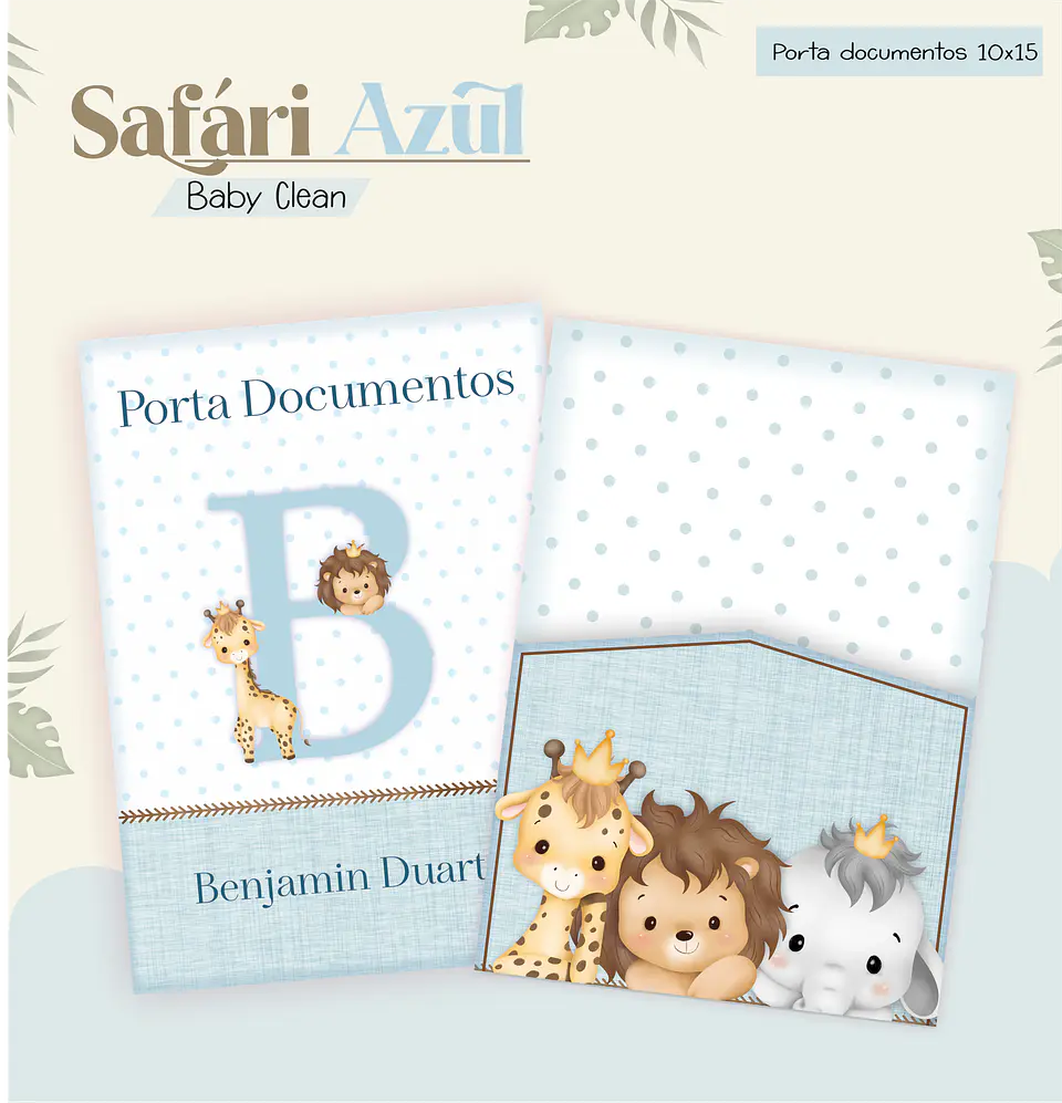Arquivo Combo Encadernação Baby Safari Azul Alfabeto 9