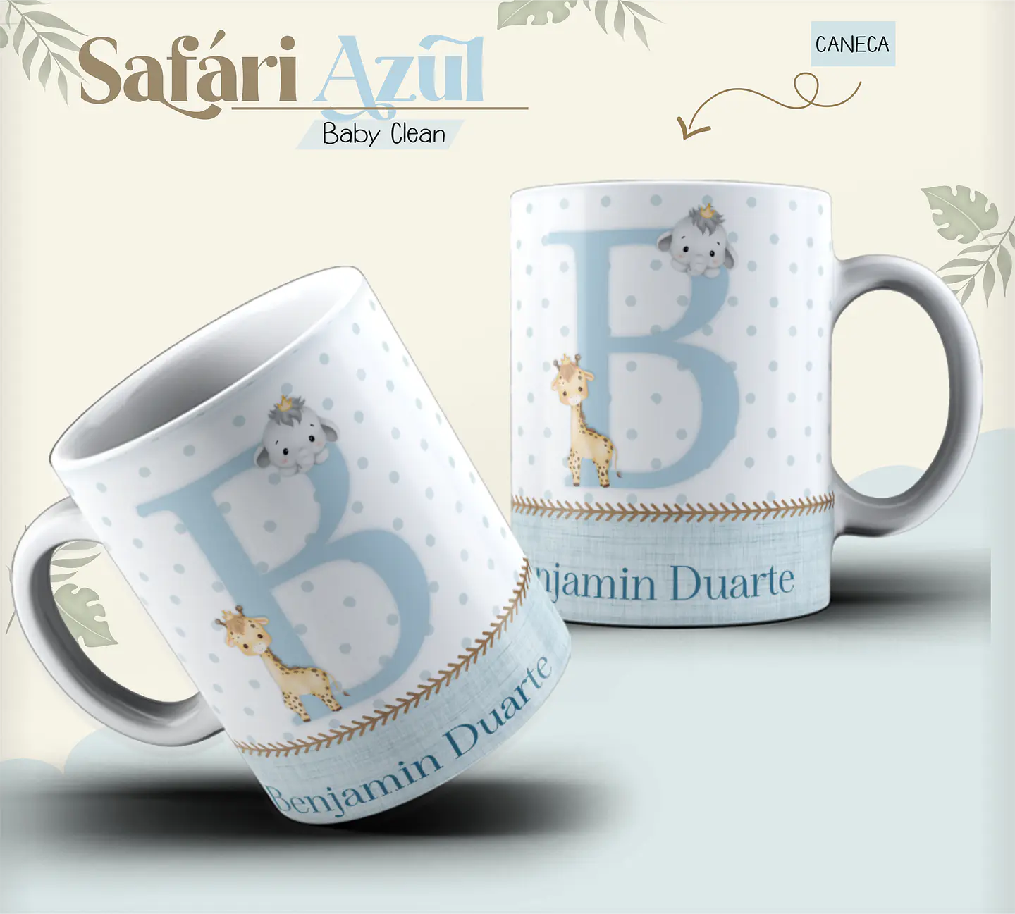 Arquivo Combo Encadernação Baby Safari Azul Alfabeto 11