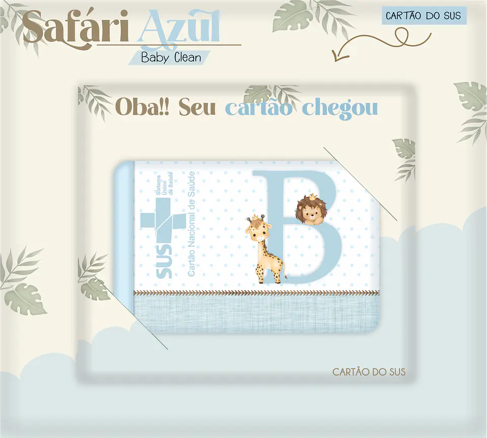 Arquivo Combo Encadernação Baby Safari Azul Alfabeto 13