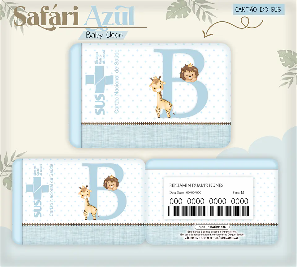 Arquivo Combo Encadernação Baby Safari Azul Alfabeto 14