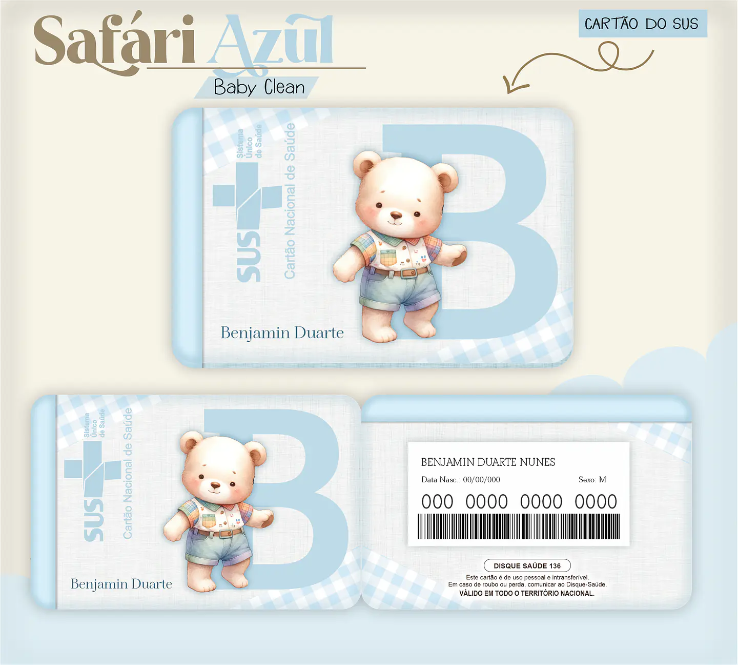 Arquivo Combo Encadernação Baby Ursinho Azul Alfabeto 2