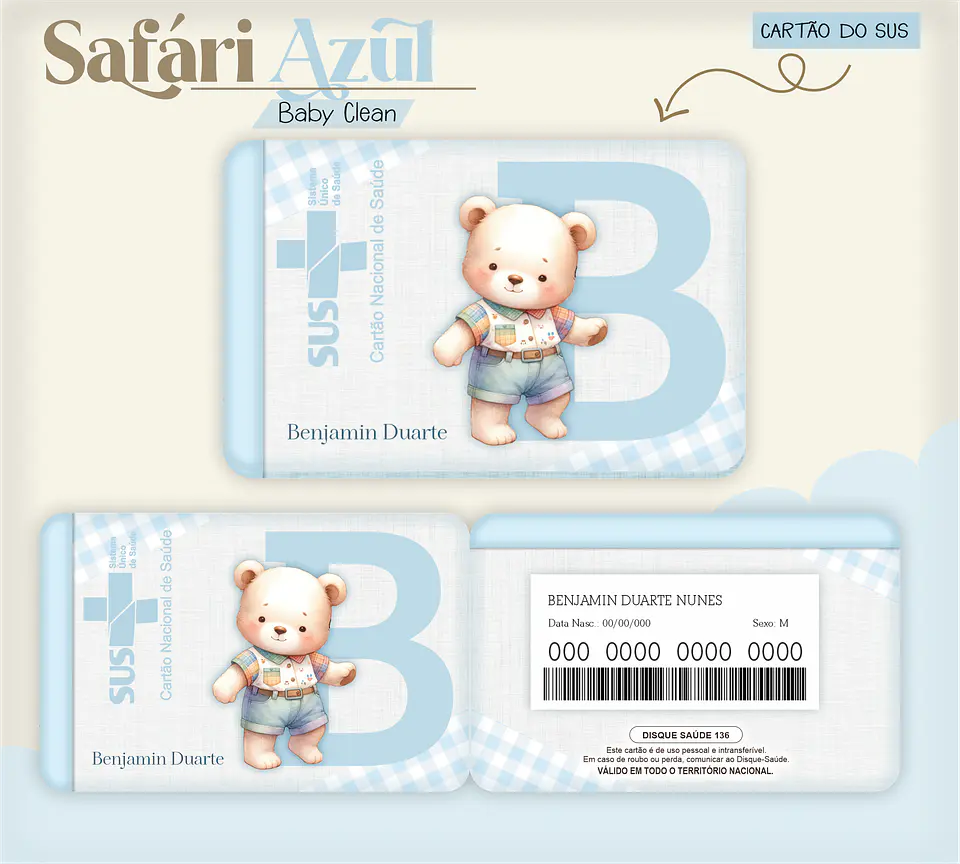 Arquivo Combo Encadernação Baby Ursinho Azul Alfabeto 2
