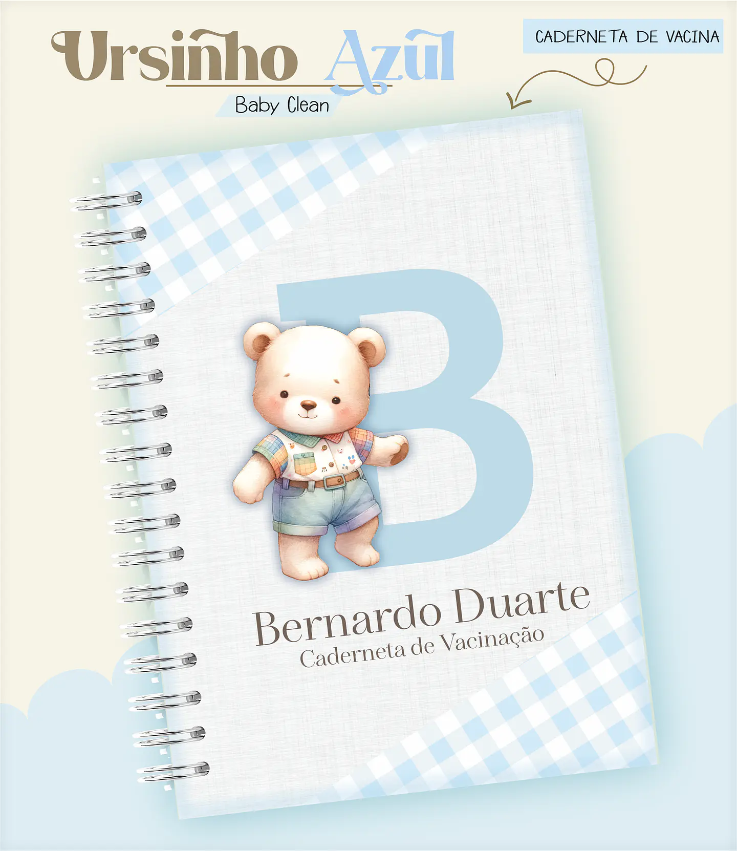 Arquivo Combo Encadernação Baby Ursinho Azul Alfabeto 4