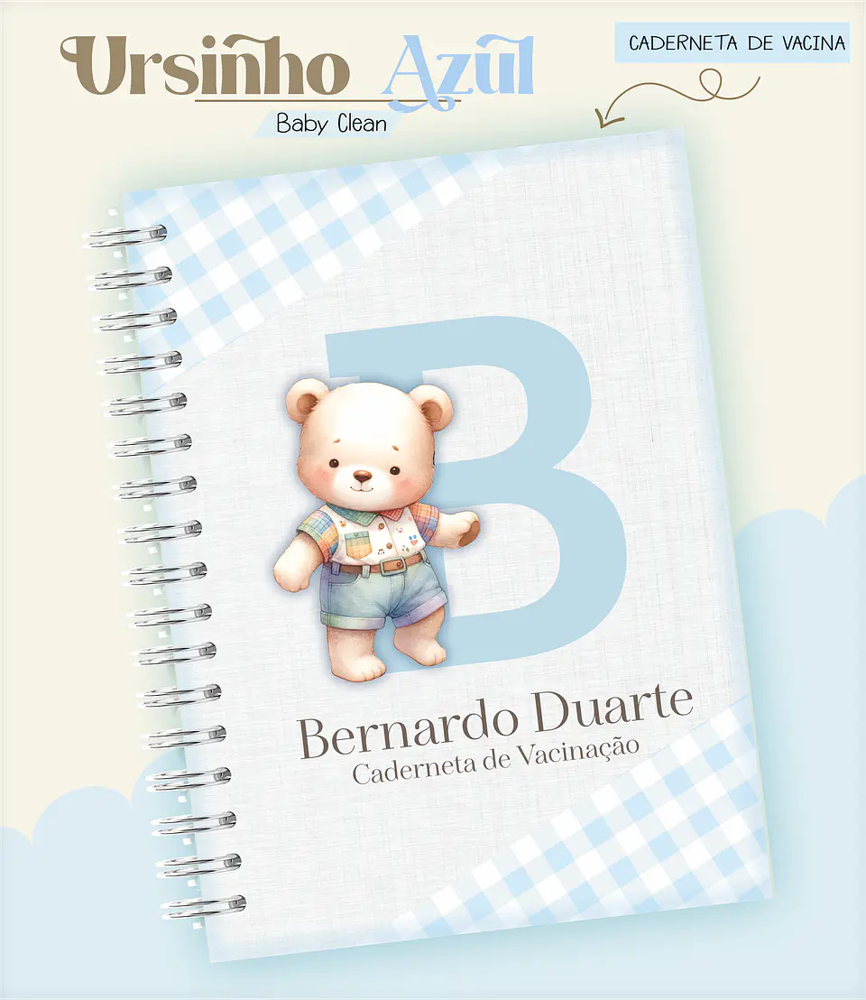 Arquivo Combo Encadernação Baby Ursinho Azul Alfabeto 4