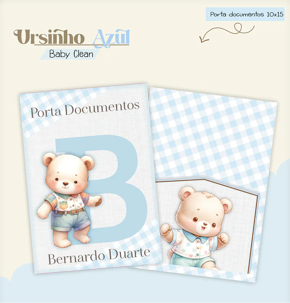 Arquivo Combo Encadernação Baby Ursinho Azul Alfabeto 12