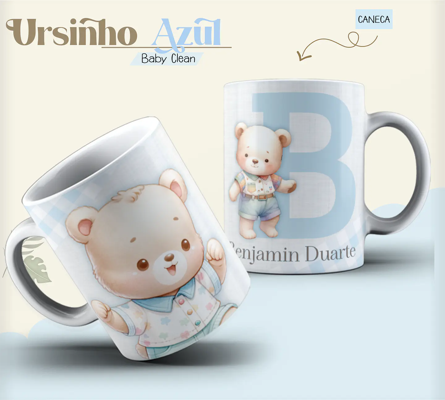 Arquivo Combo Encadernação Baby Ursinho Azul Alfabeto 14