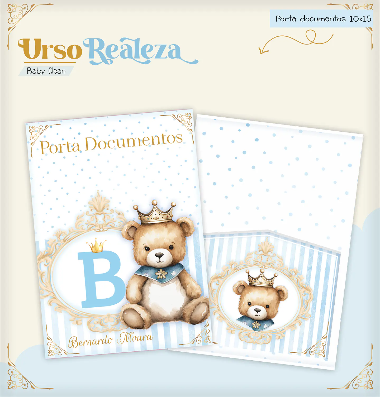 Arquivo Combo Encadernação Baby Ursinho Realeza Alfabeto 2