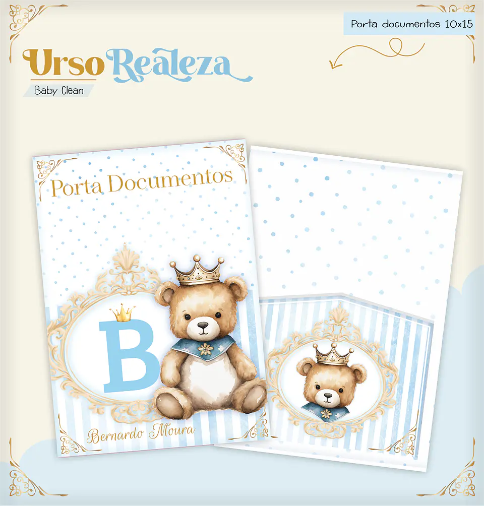 Arquivo Combo Encadernação Baby Ursinho Realeza Alfabeto 2