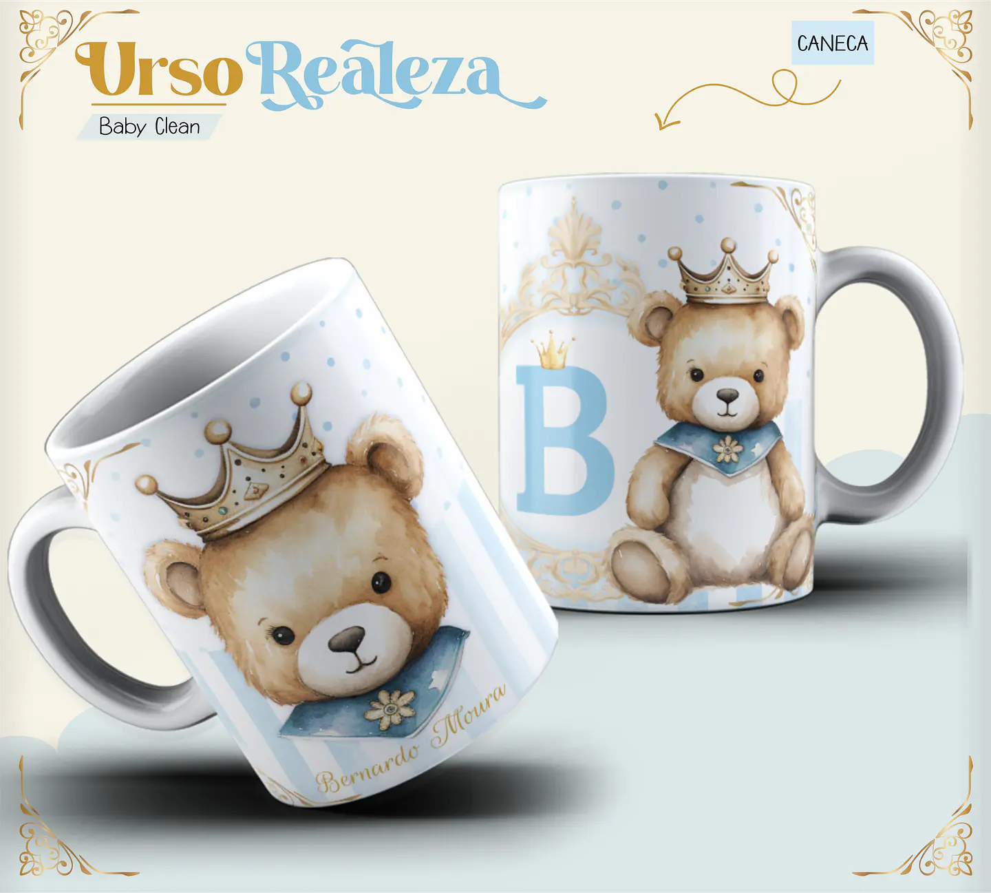 Arquivo Combo Encadernação Baby Ursinho Realeza Alfabeto 4