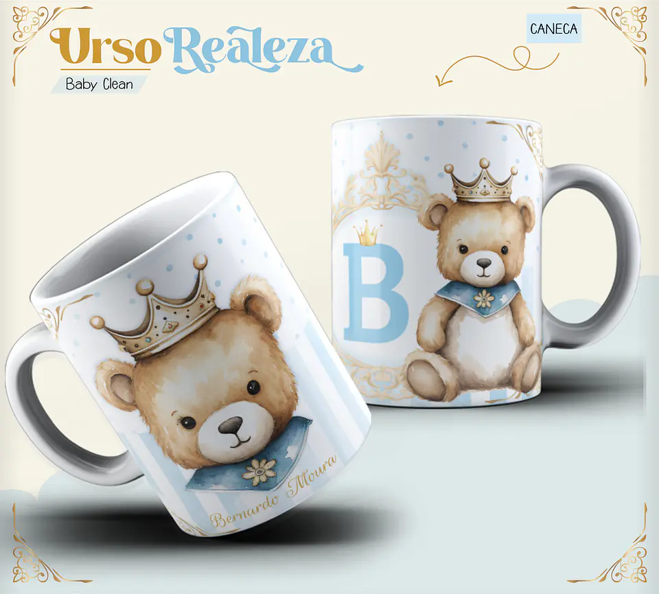 Arquivo Combo Encadernação Baby Ursinho Realeza Alfabeto 4