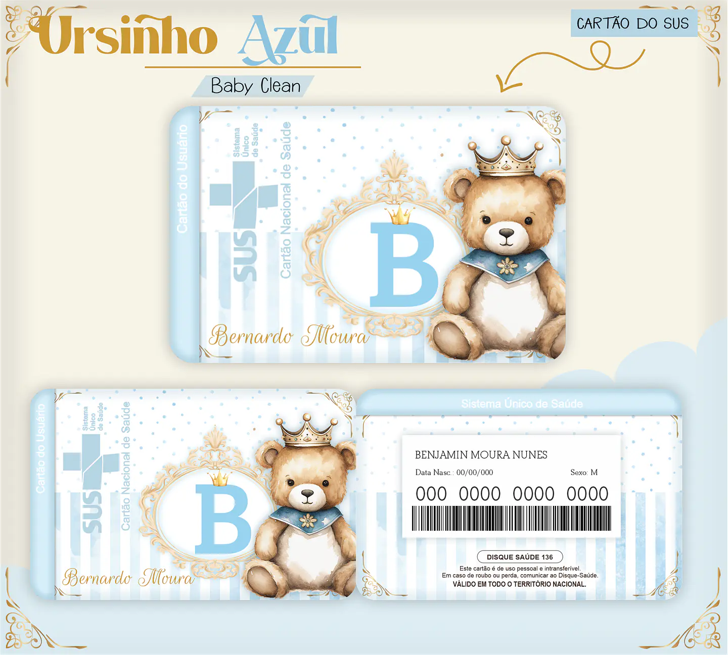 Arquivo Combo Encadernação Baby Ursinho Realeza Alfabeto 7