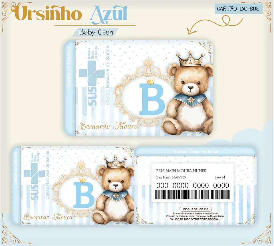 Arquivo Combo Encadernação Baby Ursinho Realeza Alfabeto 7