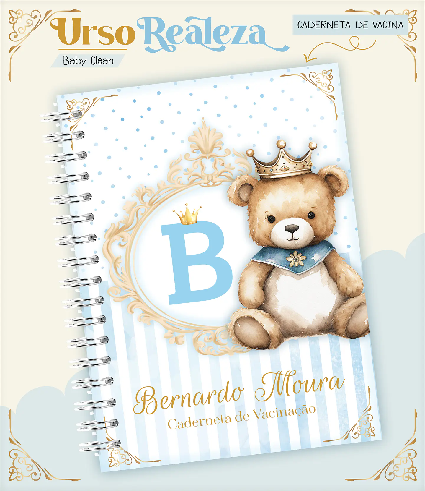 Arquivo Combo Encadernação Baby Ursinho Realeza Alfabeto 9