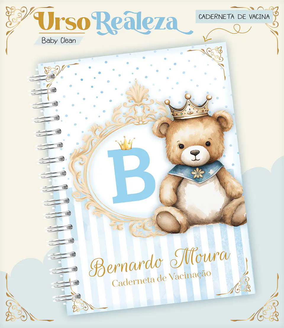 Arquivo Combo Encadernação Baby Ursinho Realeza Alfabeto 9