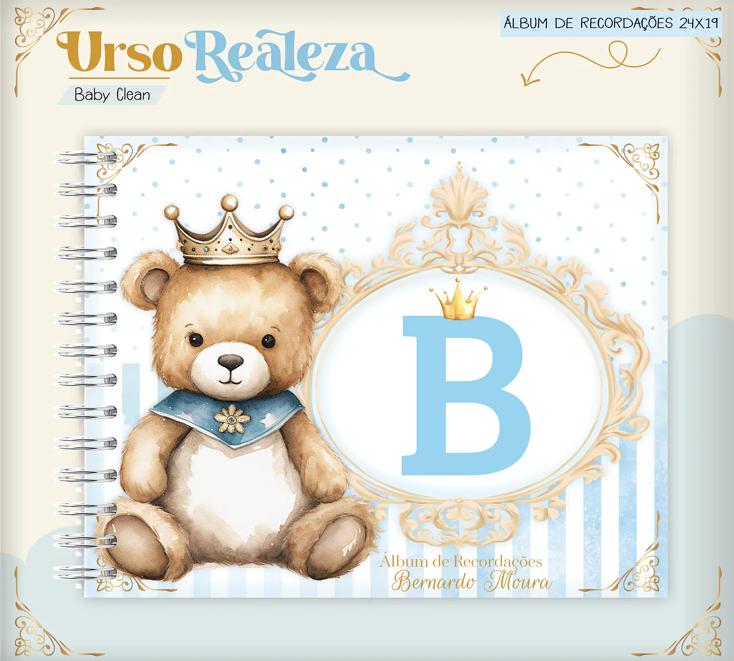 Arquivo Combo Encadernação Baby Ursinho Realeza Alfabeto 11